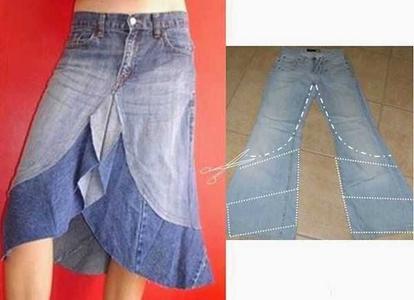 Как из джинсов сшить юбку пошагово
