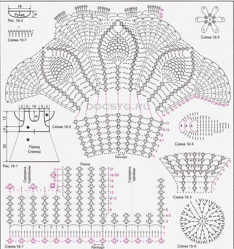 Схемы для вязание крючком для детей платья схемы