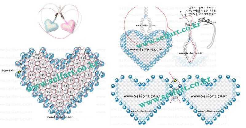 Схема сердечка бисером