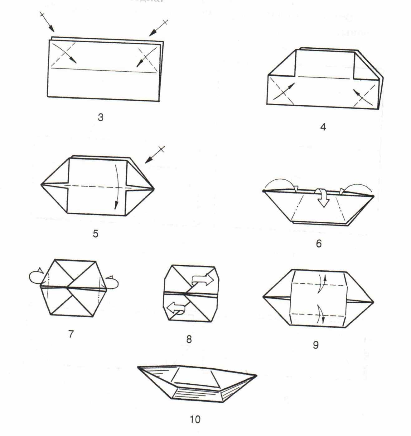 Оригами лодочка схема для детей