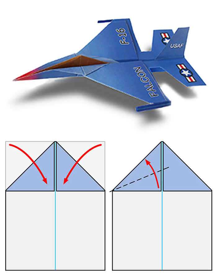 Самолетик из бумаги схема складывания