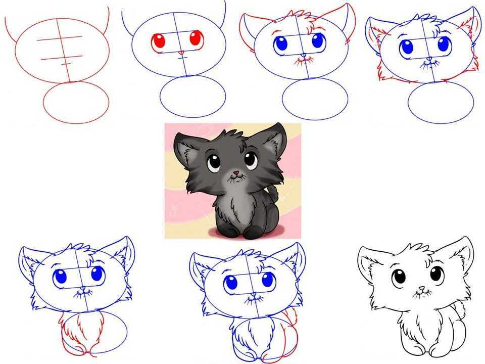 Котенок карандашом поэтапно. Поэтапное рисование кошки. Кошка рисунок поэтапно. Котик рисунок поэтапно. Поэтапное рисование кошки для детей.