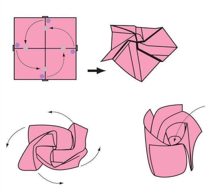 Розы из бумаги в технике оригами