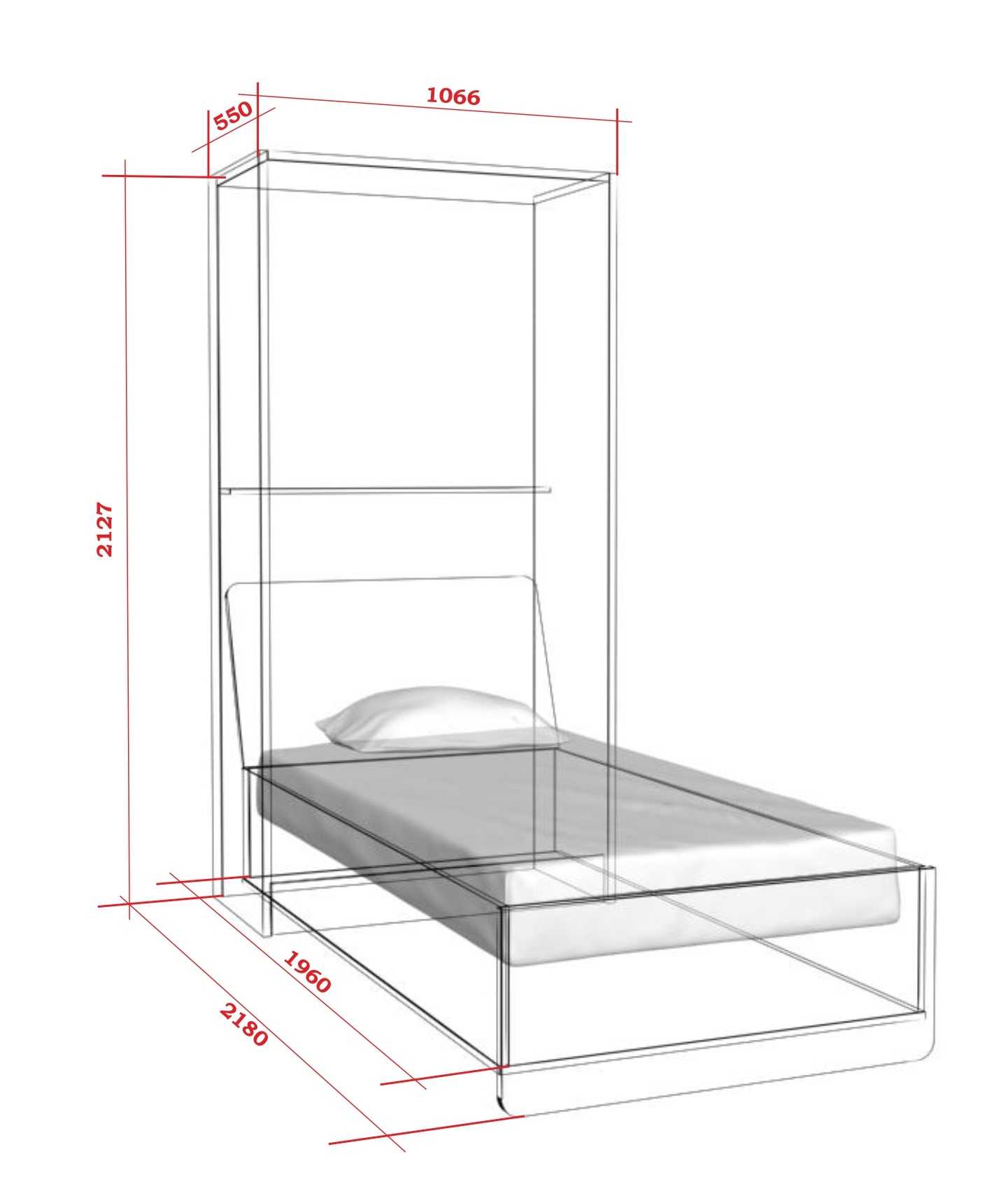 Откидная двуспальная кровать трансформер чертежи