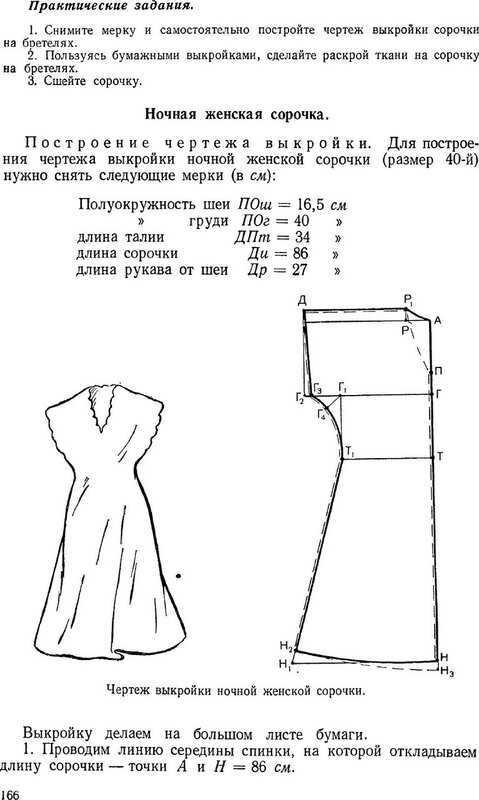 Ночная рубашка своими руками с выкройками: реглан с кокеткой