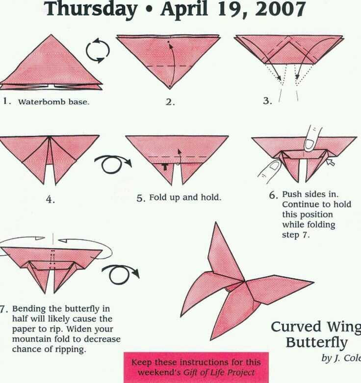 Оригами бабочки пошаговая инструкция