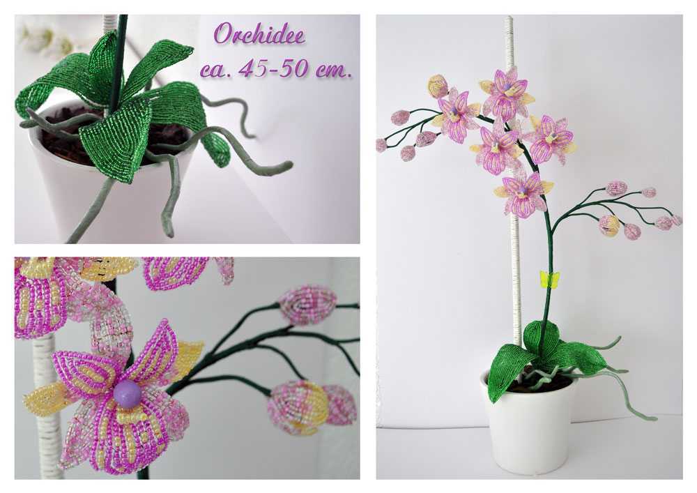 Орхидея из бисера (125 фото): схемы плетения с описанием, как сделать красивые цветы из бисера своими руками пошагово