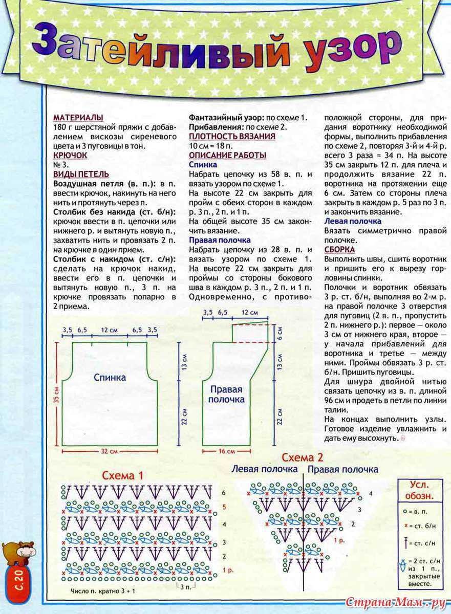 Кофточка для девочки крючком на 1 год схема и описание