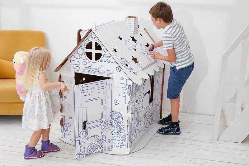 Как сделать домики из картона своими руками: по схеме или самостоятельно, для детской игры или декора