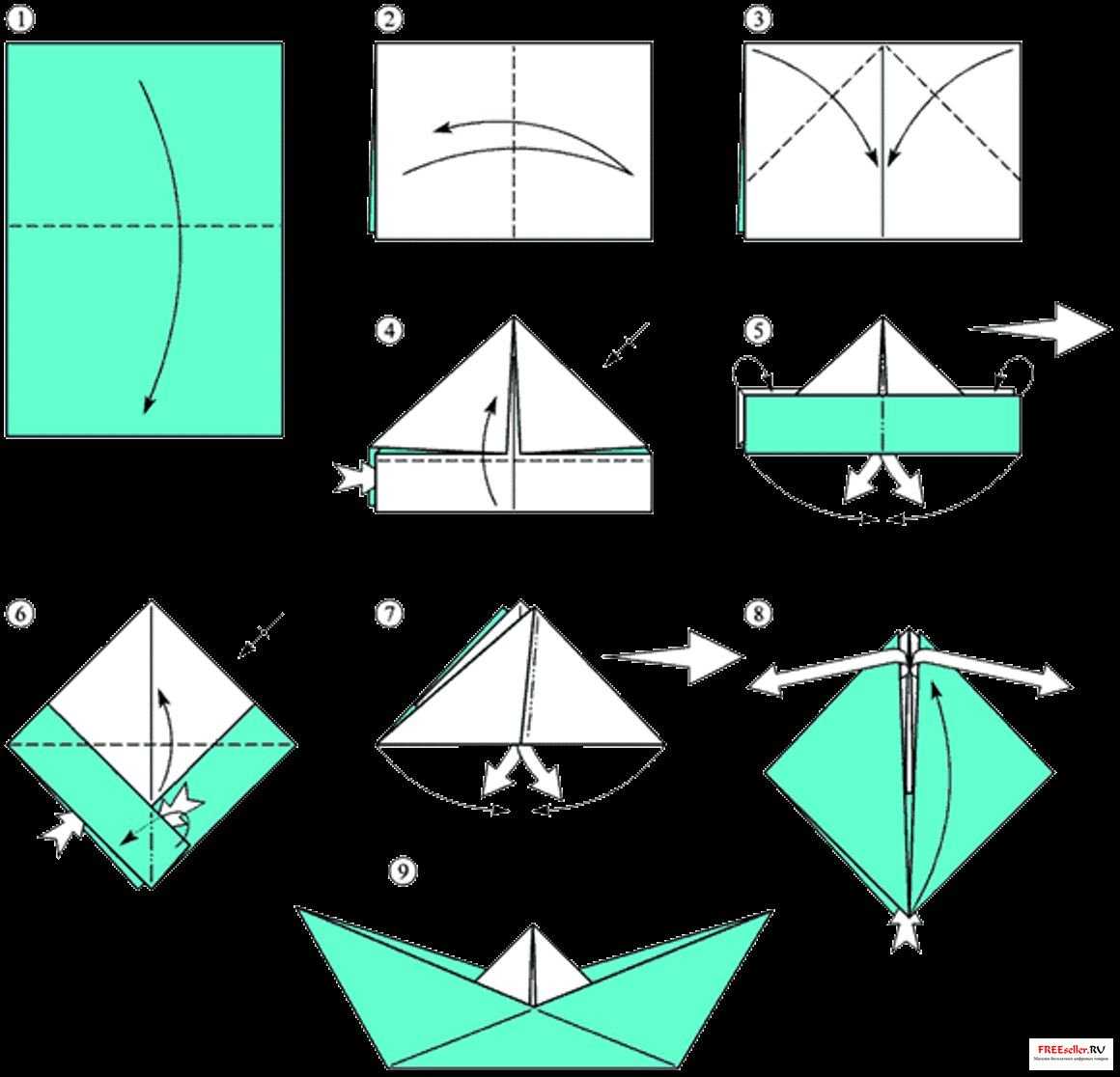 Как сделать кораблик из бумаги — оригами схема