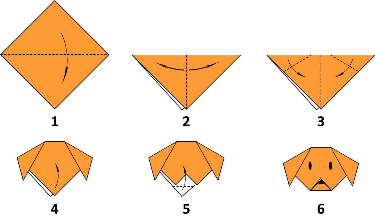 Как сделать лису из бумаги — три схемы.