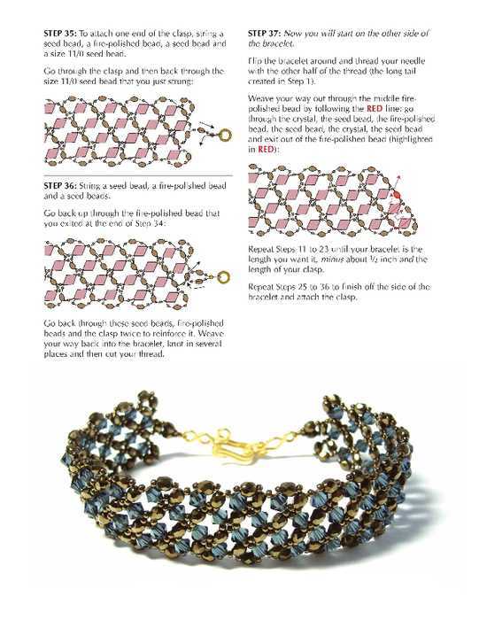 Схемы плетения браслетов из бисера: фото пошагово, видео