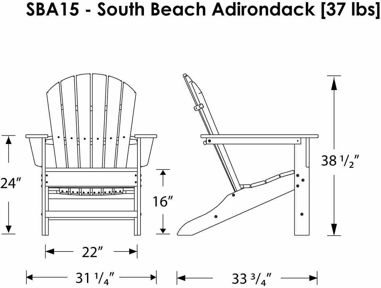 Modern Adirondack Chair чертеж