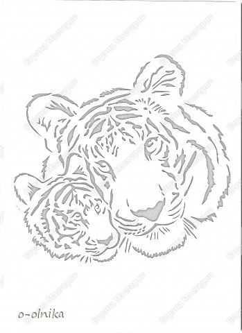 Вытынанки тигр трафарет и шаблоны для вырезания из бумаги распечатать на окна