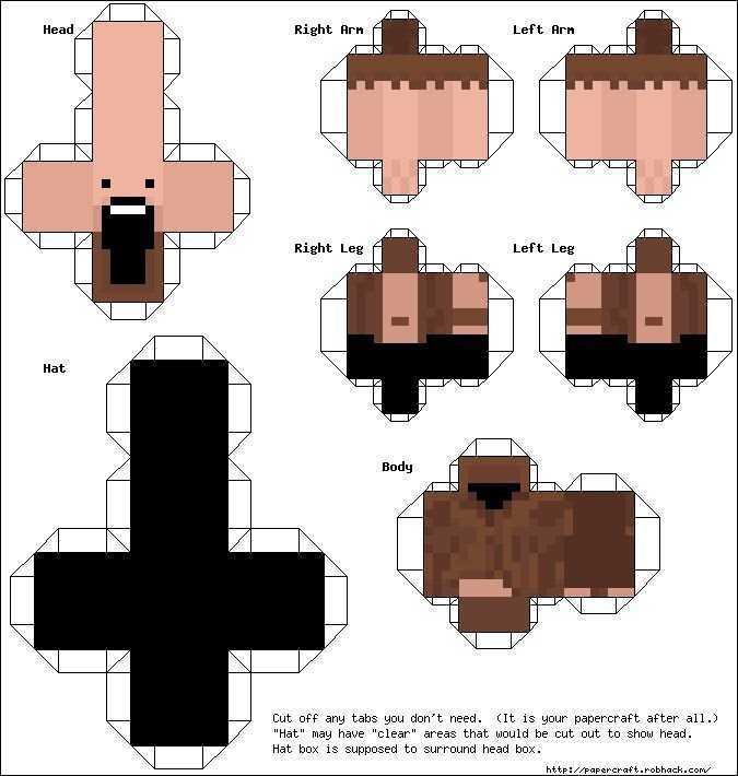 Чертеж фигурок майнкрафт