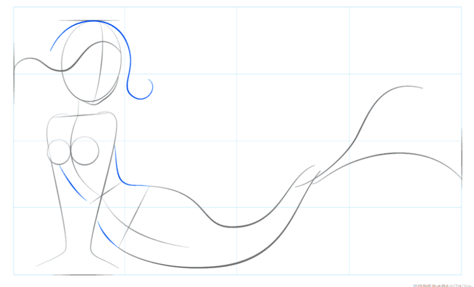 Как нарисовать русалочку поэтапно
