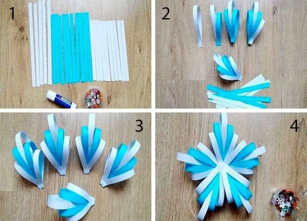 Объемная снежинка из бумаги: как сделать своими руками пошагово, фото
