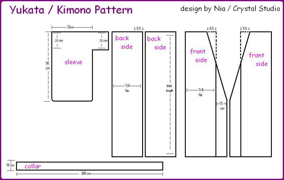 Выкройка кимоно (схема) - miuki mikado • виртуальная япония