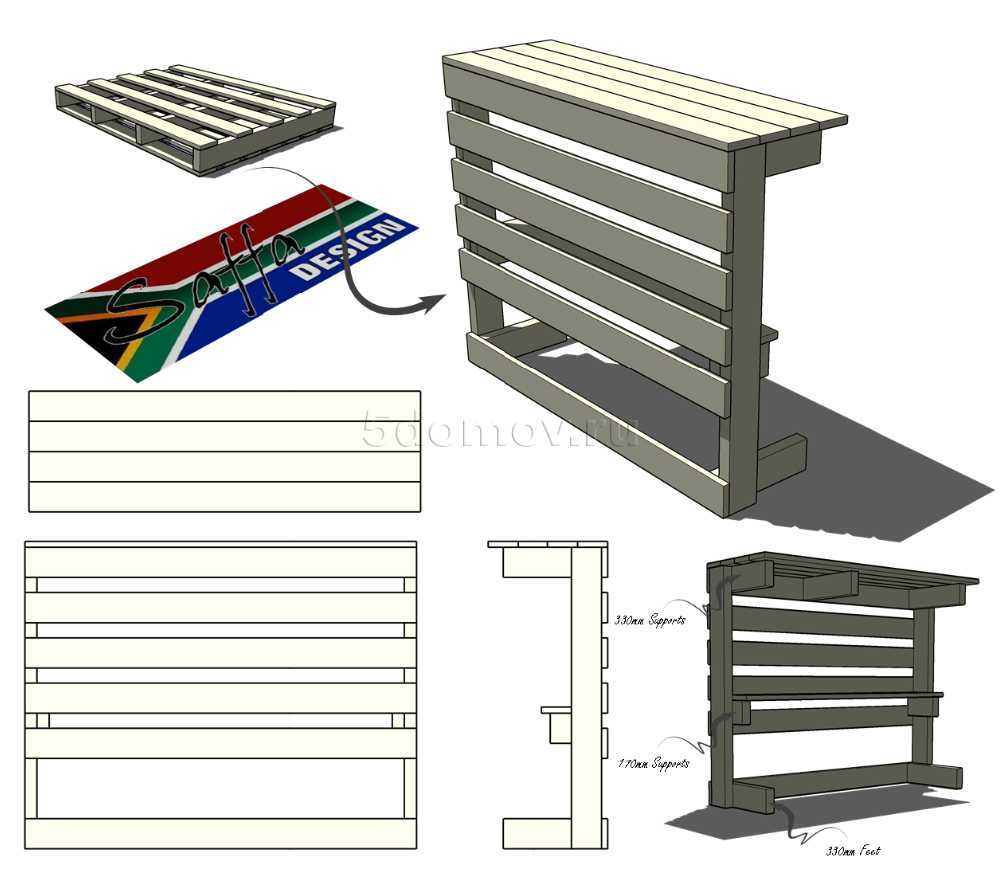 Мебель из паллет чертежи