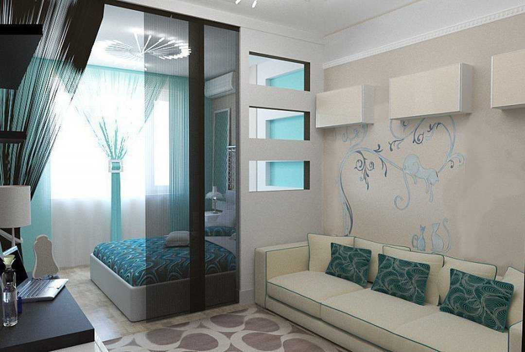 Дизайн комнаты 19 кв м спальня гостиная фото
