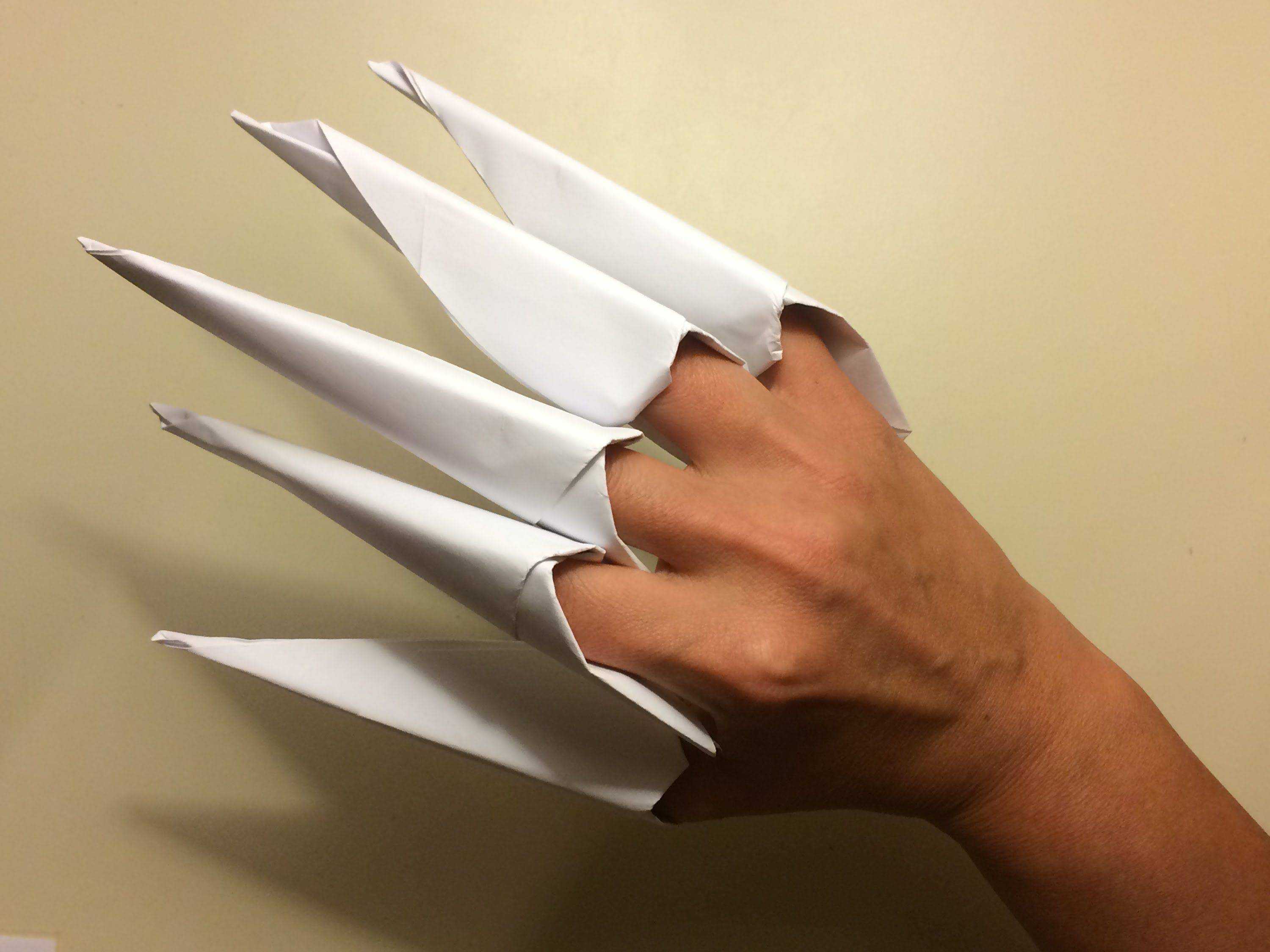 Когти из бумаги в технике оригами