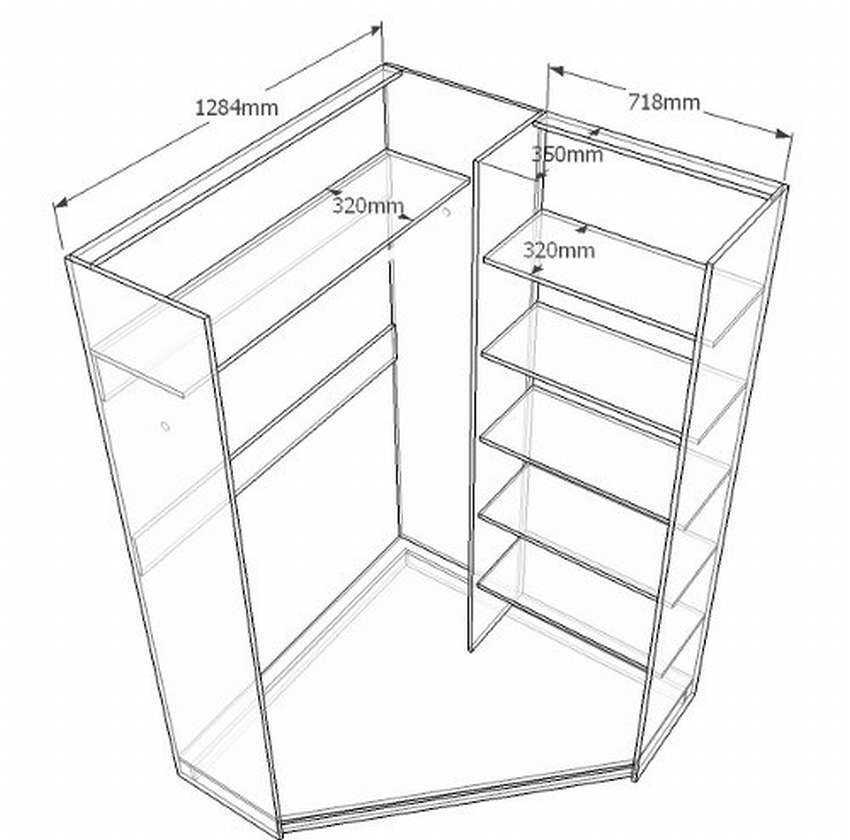 Как правильно собрать угловой шкаф. чертеж углового шкафа с размерами. угловой шкаф своими руками, чертежи с размерами и схемы