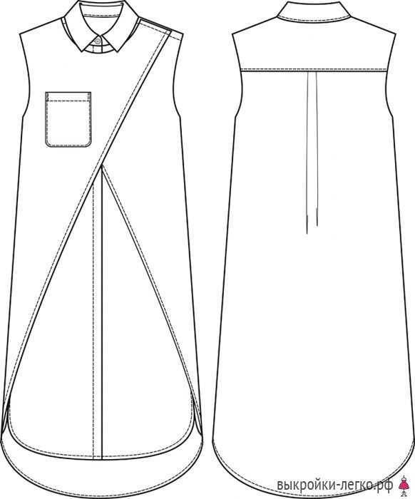 Выкройка платья рубашки, базовые элементы, особенности раскроя
