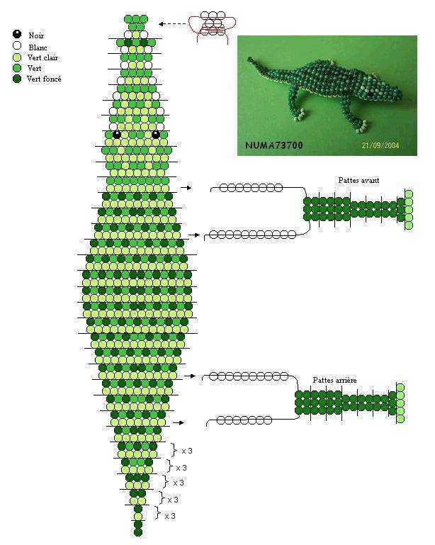 Крокодил из бисера (85 фото) - схемы и легкие мастер-классы, как можно сплести о