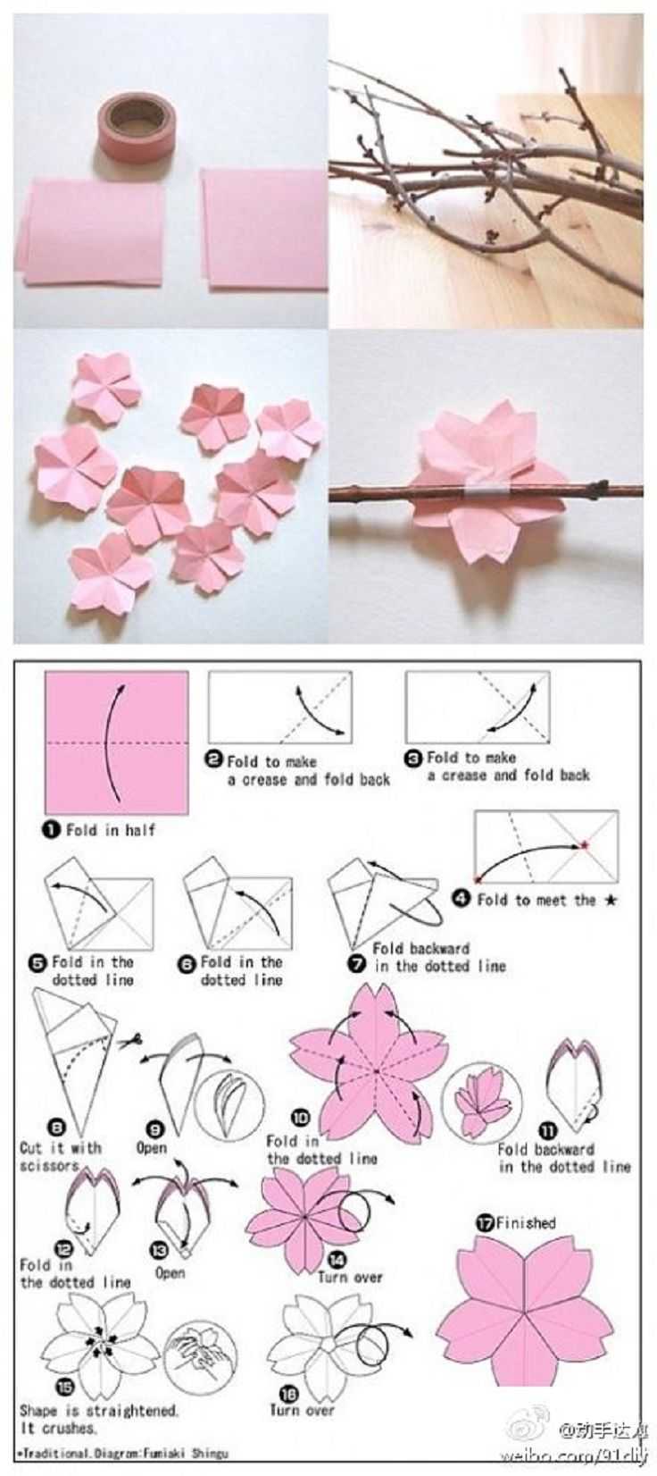 Как сделать ветку сакуры своими руками – цветы сакуры из гофрированной бумаги своими руками: фото и видео