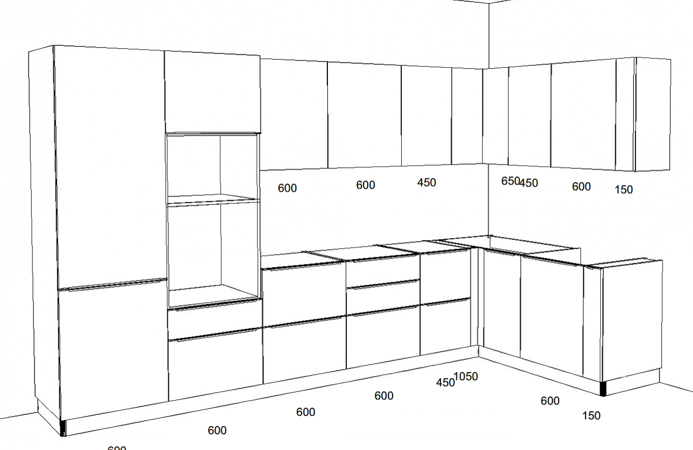 Кухонные шкафы чертежи