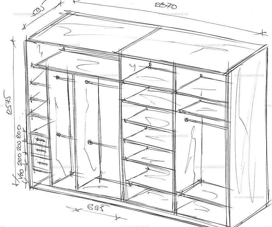 Планировка шкафа-купе внутри с размерами: основы грамотного обустройства